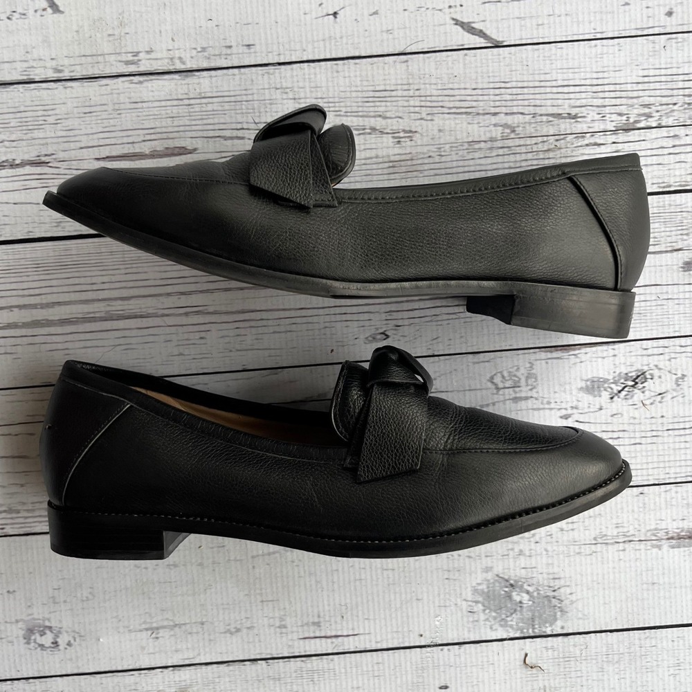 Antonio‎ Melani Black Leather Knotted Loafer Career Gorpcore Flats Women's 9.5M